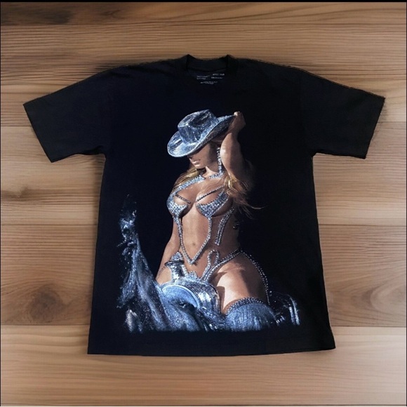 Beyonce Renaissance World Tour Merch Graphic T-Shirt Black Disco Cowboy - Picture 1 of 5
